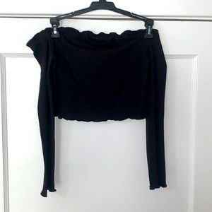 Black off shoulder top